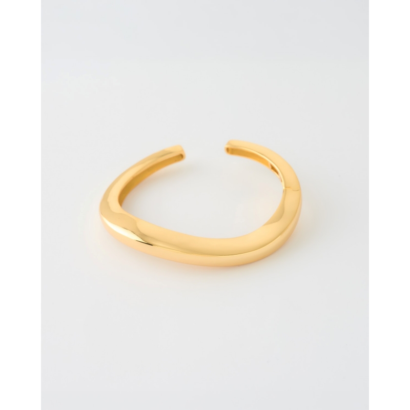 PULSERA CUFF ABIERTA PLANA DORADA
