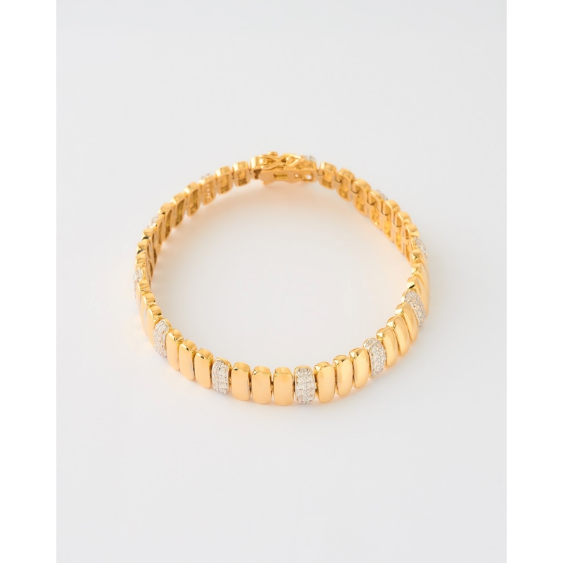 PULSERA ESLABONES PAVÉ ALTERNOS
