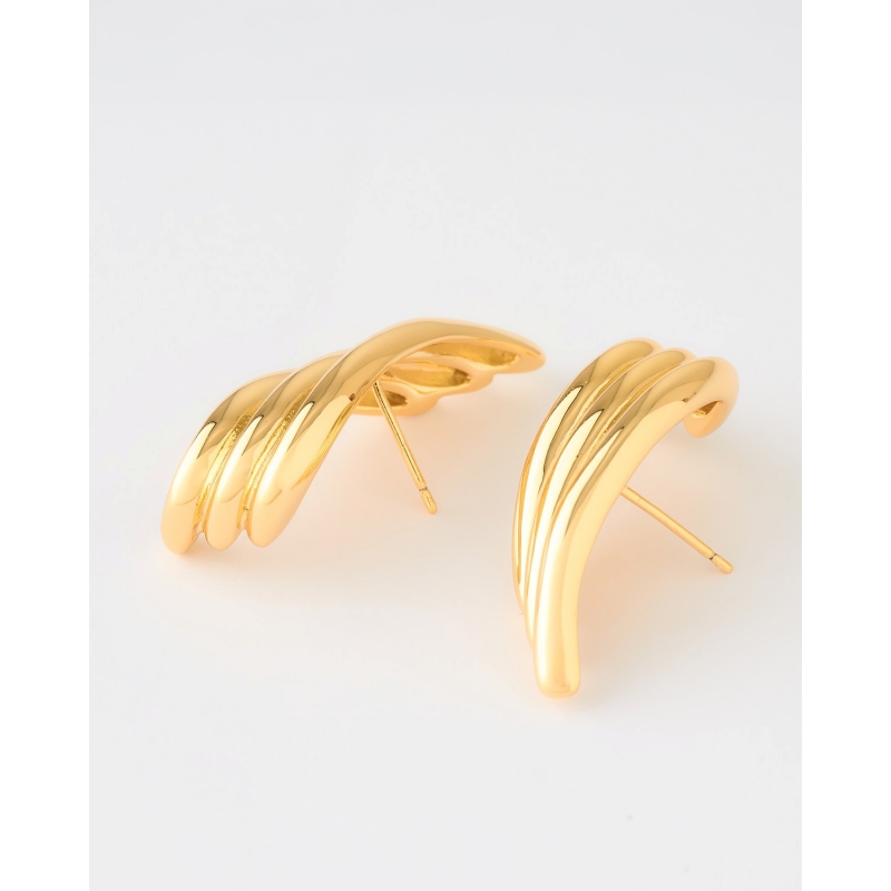 PENDIENTES TRIPLE ARO CURVO