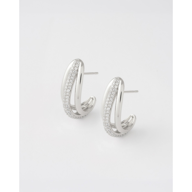 PENDIENTES TRIPLE ARO CIRCONITAS 