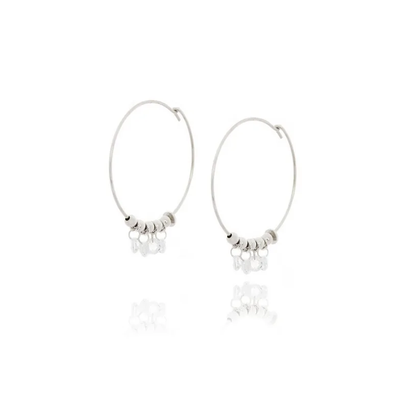 Pendiente Aro Circonita Blanca 30mm