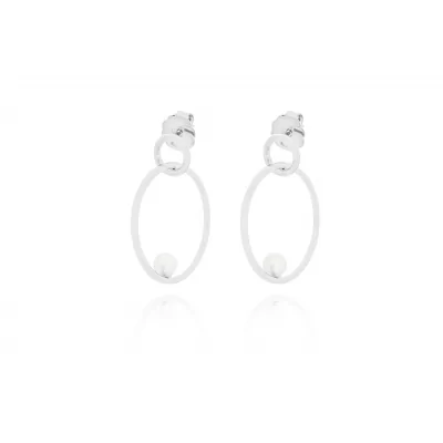 Pendiente 2 Aros Perla RH PR
