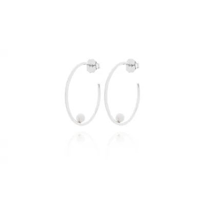 Pendiente Aro 40mm Perla