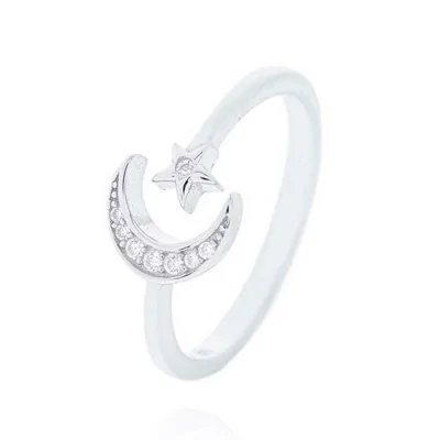 Anillo Luna y Estrella CZ