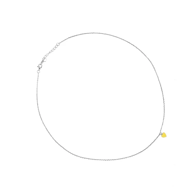 Collar Esmalte Amarillo Corazon 5x5mm...