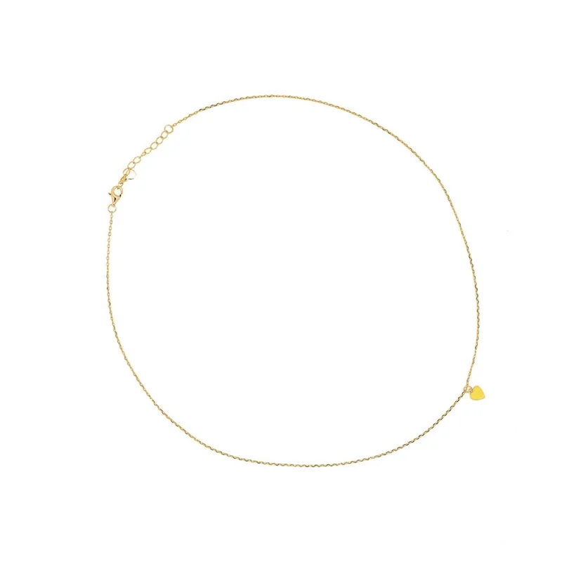 Collar Esmalte Amarillo Corazon 5x5mm...