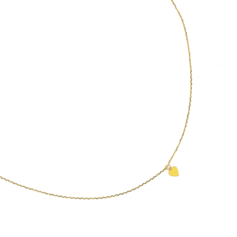 Collar Esmalte Amarillo Corazon 5x5mm...