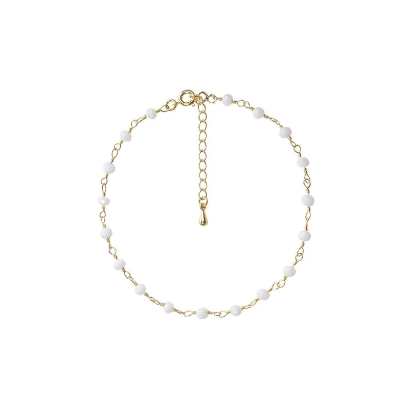 Tobillera Metal Baño de Rodio Piedra...