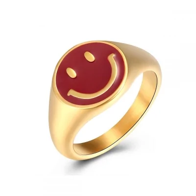 Anillo Smiley Burdeos 12mm...