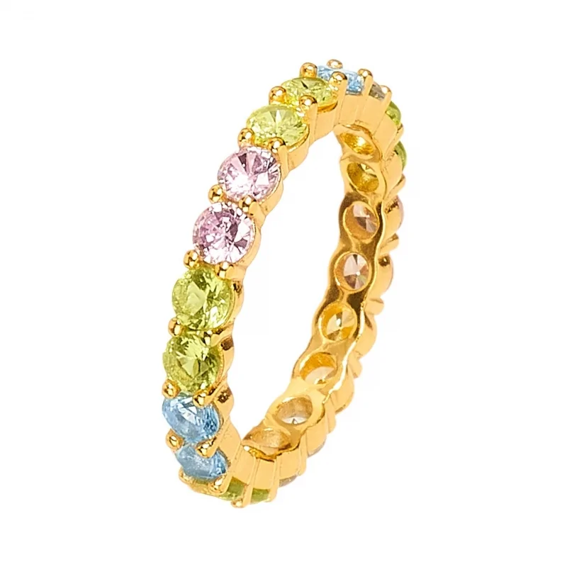 Anillo Circonitas Multicolor 3mm