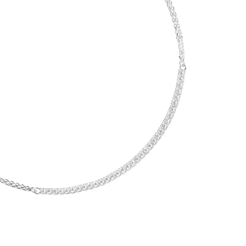 Collar Doble Cadena Circonitas 2mm...