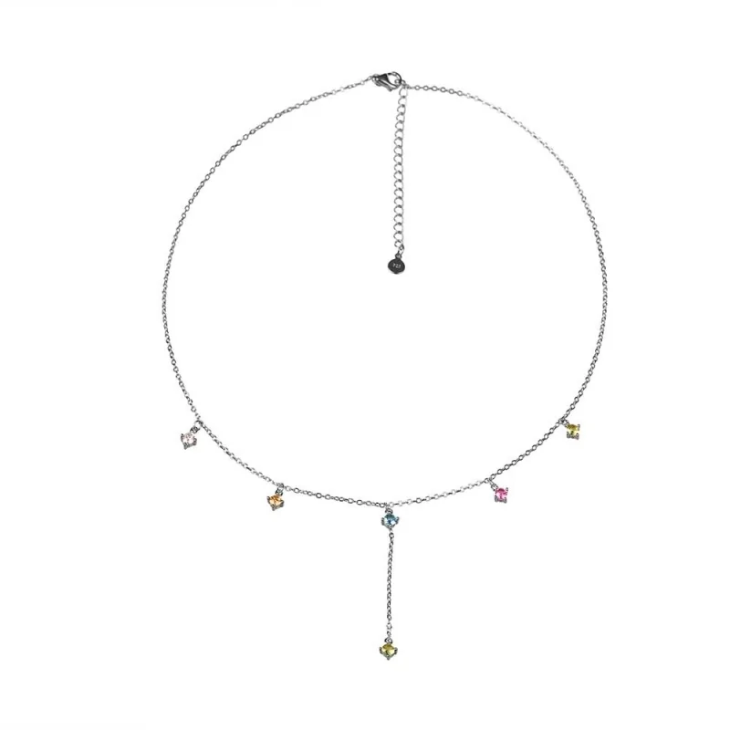 Collar Circonitas Multicolor 38+5 cm