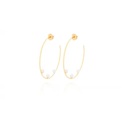 Pendiente Aro 3 Perlas