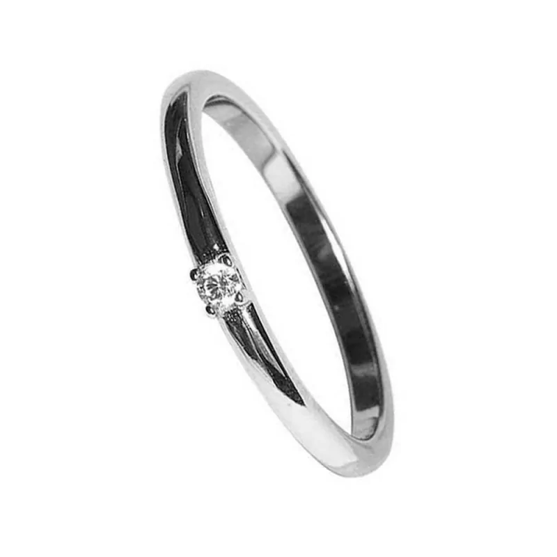 Anillo Circonita Blanca 2mm 2.1mm grosor