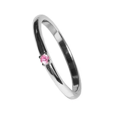 Anillo Circonita Rosa 2mm... 2