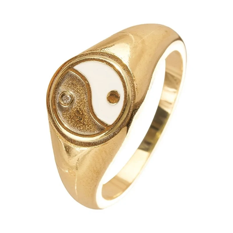 ANILLO SELLO YIN YANG ZIRCONITA 10 MM
