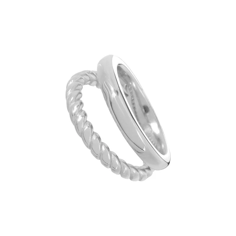 Anillo Acero Doble Espiral Liso