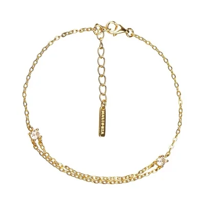 Pulsera Plata 16+3cm Doble...