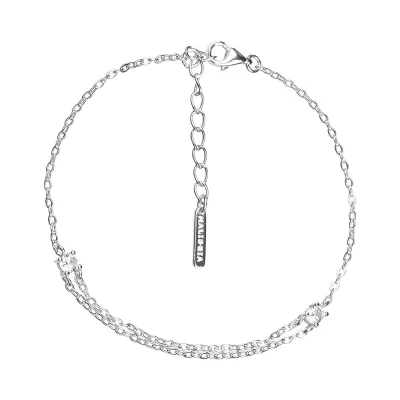 Pulsera Plata 16+3cm Doble...