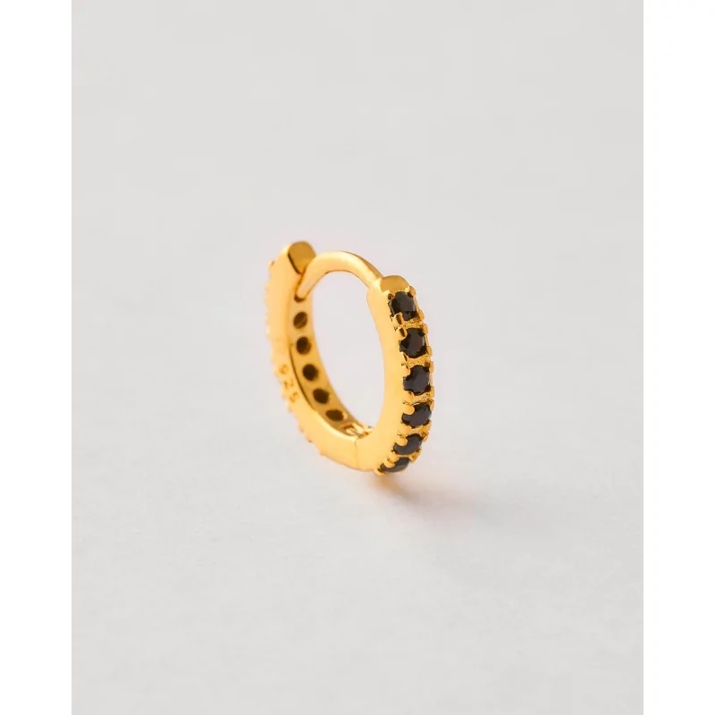 Pendientes Circonita Aro 10mm CZ Negra