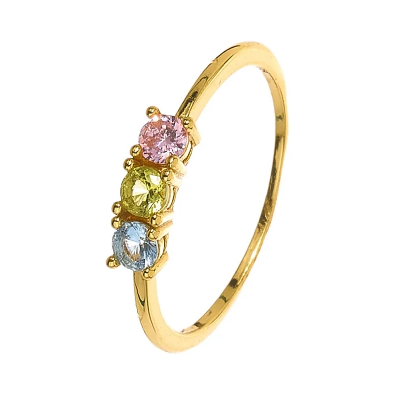 Anillo Circonita 3mm y 1mm Multicolor