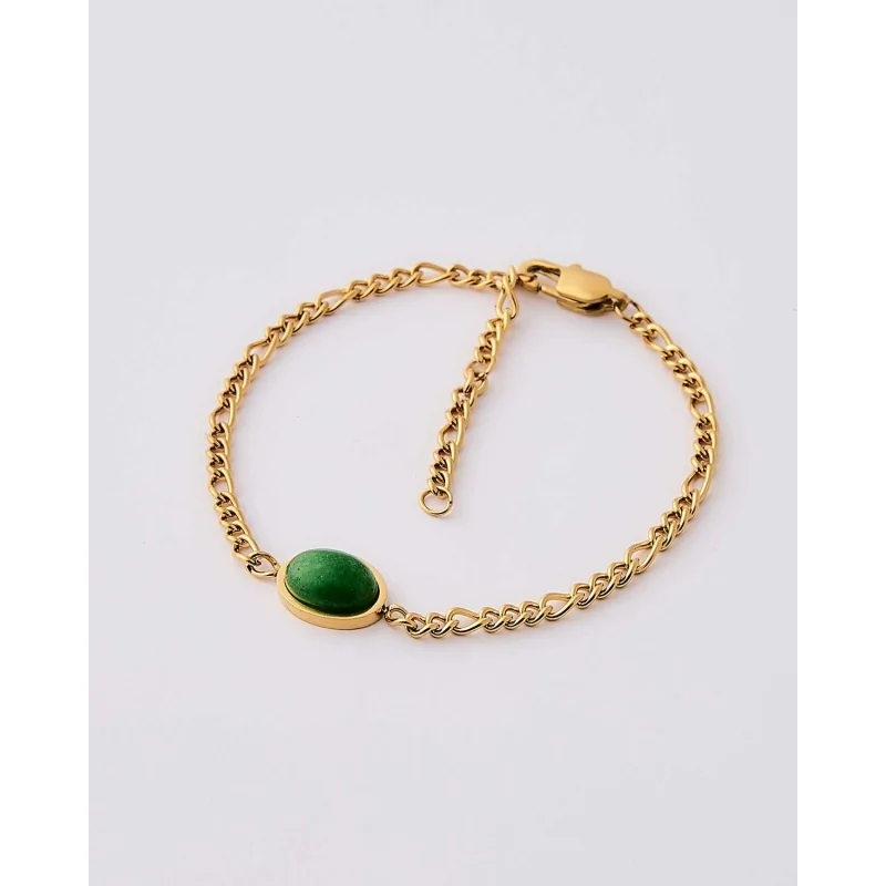 Pulsera Acero Piedra Aventurina