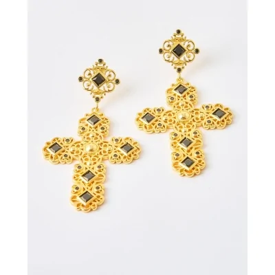 Pendientes Acero Cruz 8Cm...