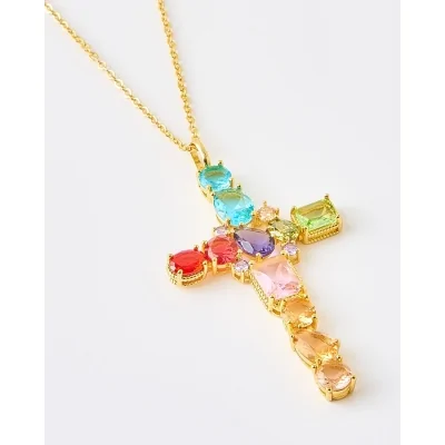 Collar Acero Cruz 6X4Cm 11...