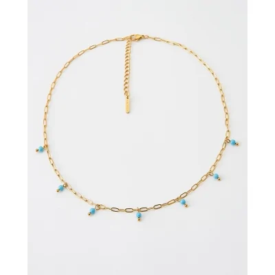 Collar Acero Turquesas