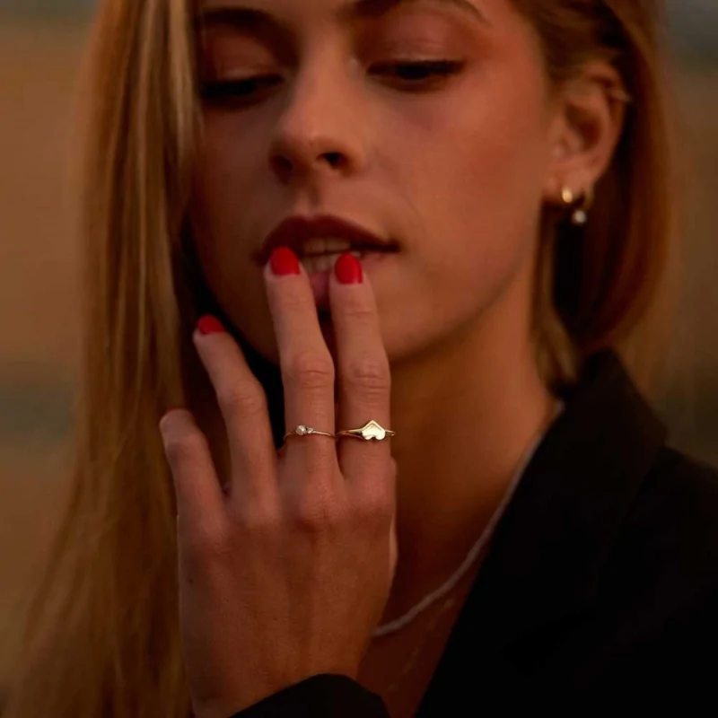 Anillo Circonita 1mm Perla 3mm