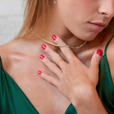 Anillo Cadena y Circonita 2mm 2