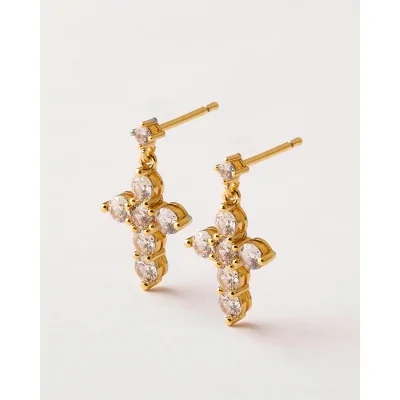 PENDIENTES CRUZ 19MM LATON...