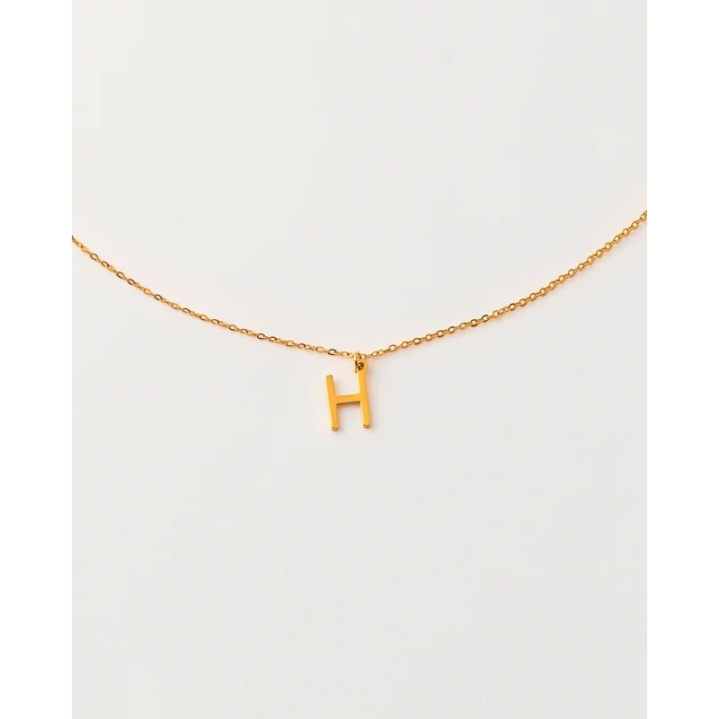 Collar Acero 38+4cm Inicial Letra H DO