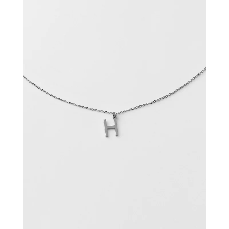 Collar Acero 38+4cm Inicial Letra H RH