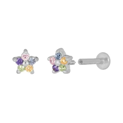 Piercing Acero Flor 4Mm, 5...