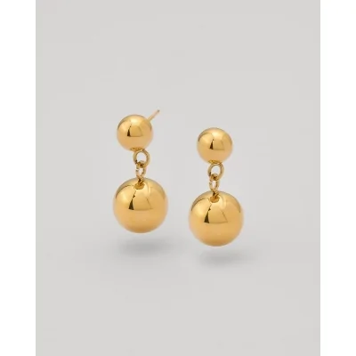PENDIENTES DOS BOLAS ACERO...