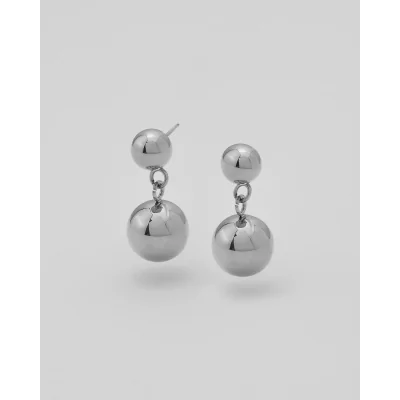 PENDIENTES DOS BOLAS ACERO...