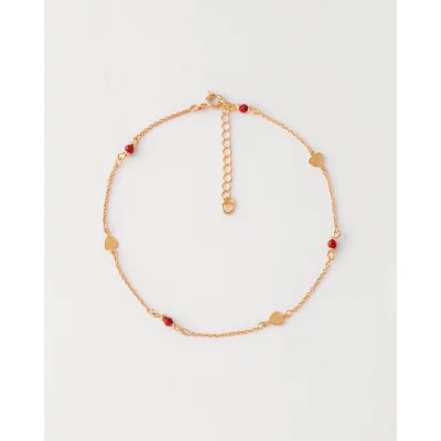 TOBILLERA METAL CORAZONES Y...