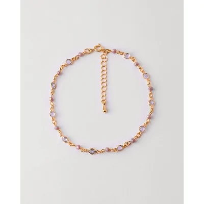 TOBILLERA METAL CRISTALES Y...