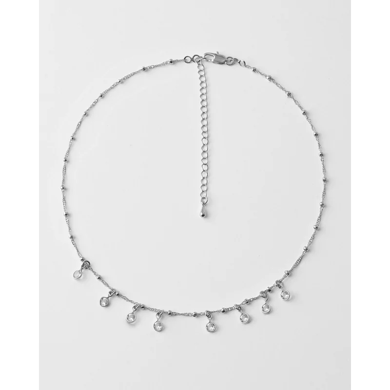 Collar Metal Circonitas blancas...