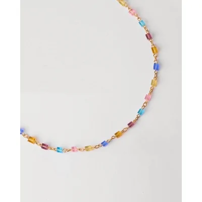 Collar Metal cubos cristal...