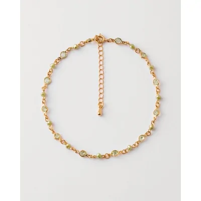 Tobillera Metal Cristal Verde