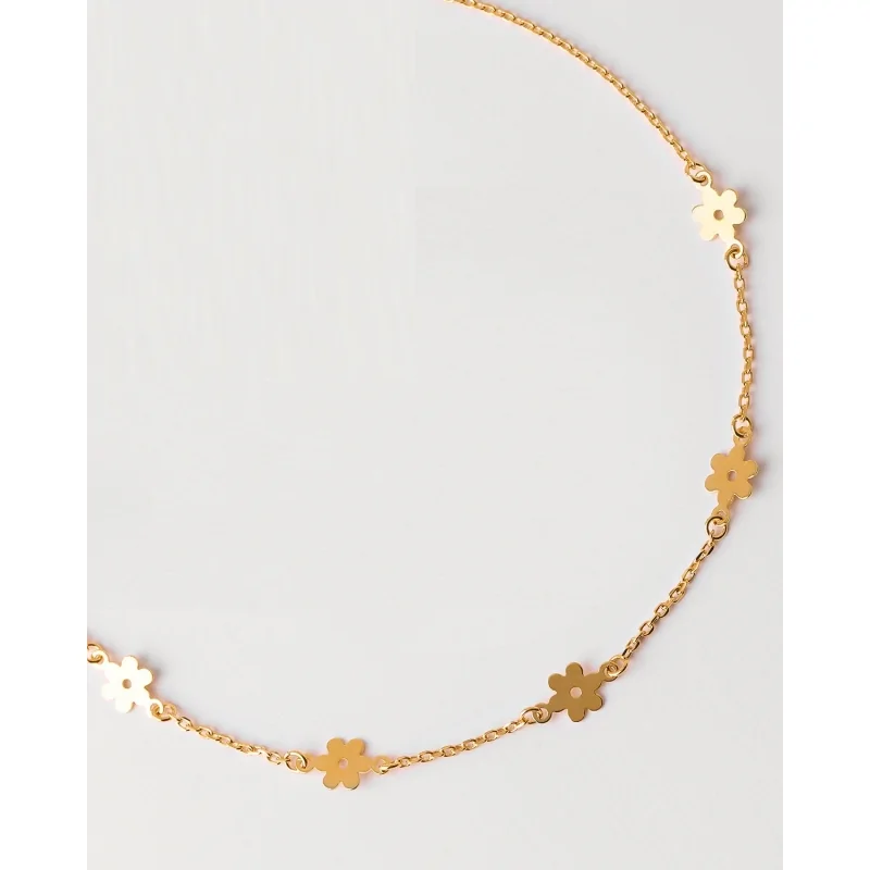 Collar Metal Flores 37cm DO