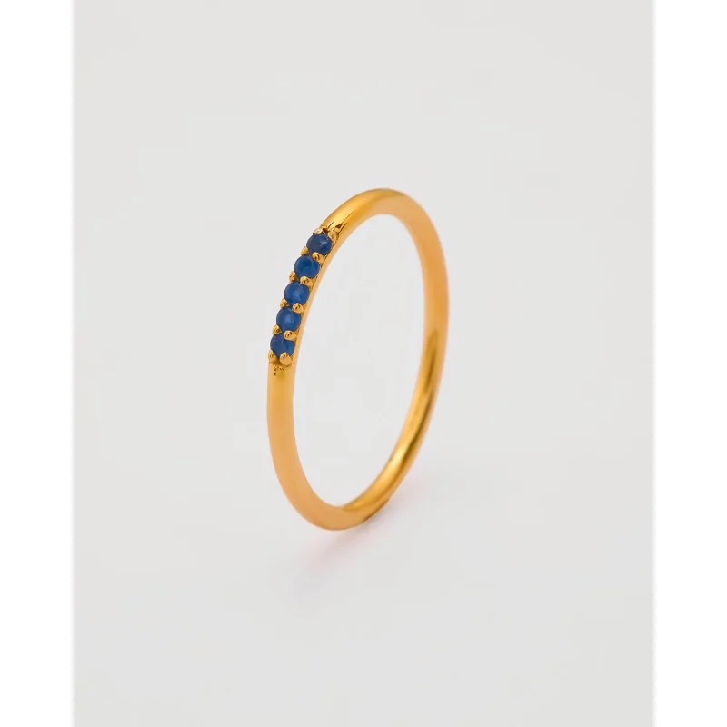 ANILLO TIRA DE 5 CIRCONITAS 1MM PLATA